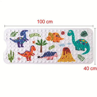 Veilige Antislip Badmat voor Kinderen met Sterke Zuignappen en Vrolijke Cartoonontwerpen - 100x40 cm PVC Badkamermat 0